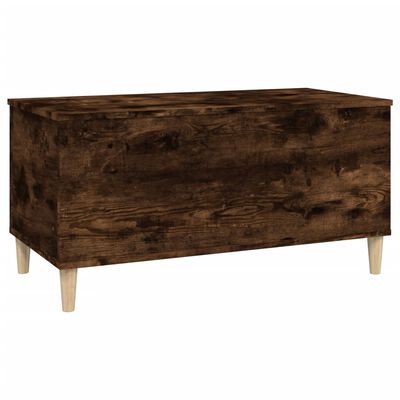 vidaXL Mesa de centro madera contrachapada roble ahumado 90x44,5x45 cm