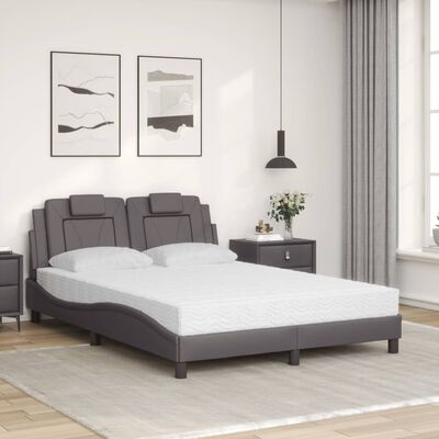 vidaXL Cama con colchón cuero sintético gris 120x200 cm