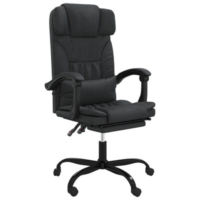 vidaXL Silla de oficina reclinable cuero sintético negro