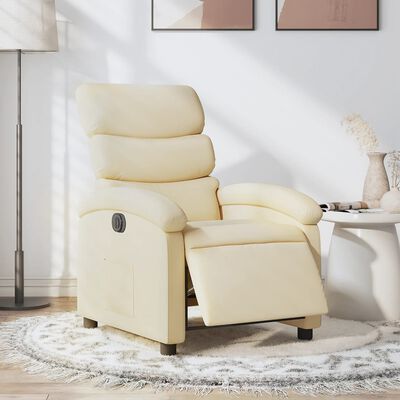 vidaXL Sillón reclinable eléctrico de tela crema