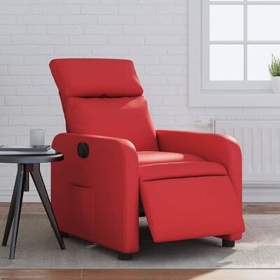 vidaXL Sillón reclinable eléctrico de cuero sintético rojo