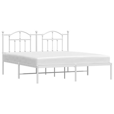 vidaXL Estructura cama sin colchón con cabecero metal blanco 160x200cm