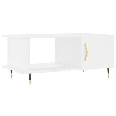 vidaXL Mesa de centro madera contrachapada blanco 90x50x40 cm