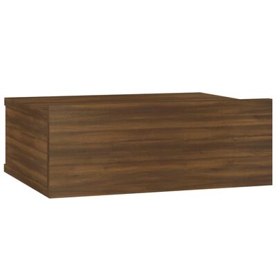 vidaXL Mesita de noche flotante 2 uds madera roble marrón 40x30x15cm