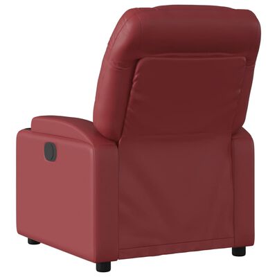 vidaXL Sillón de masaje reclinable cuero sintético rojo tinto