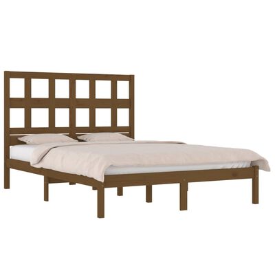 vidaXL Estructura de cama madera maciza de pino marrón miel 120x200 cm