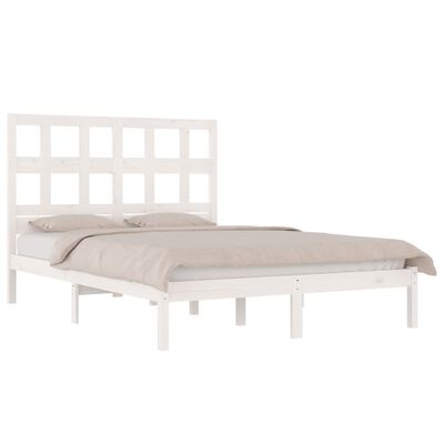 vidaXL Estructura de cama madera maciza de pino blanca 120x200 cm