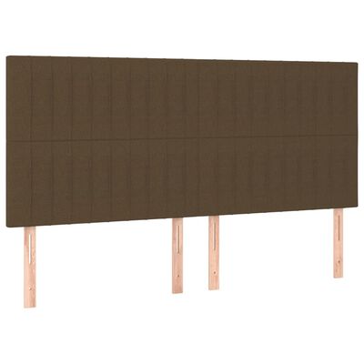 vidaXL Cama box spring con colchón tela marrón oscuro 160x200 cm