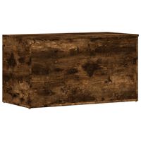 vidaXL Baúl almacenaje madera contrachapada roble ahumado 84x42x46 cm