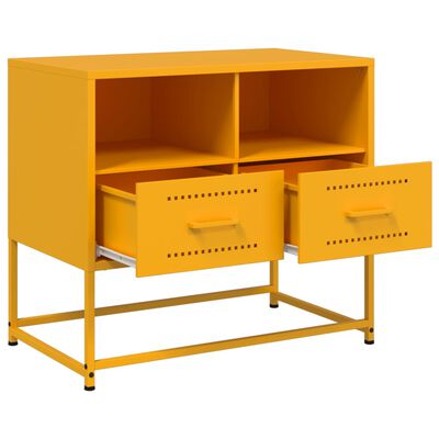 vidaXL Mueble para TV de acero amarillo mostaza 68x39x60,5 cm