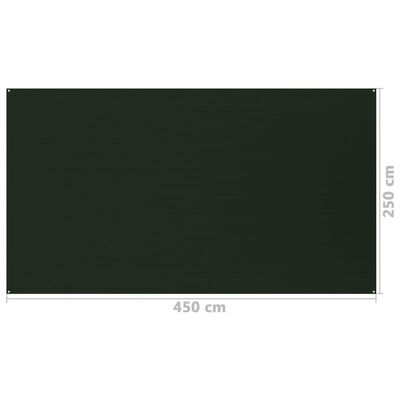 vidaXL Alfombra de tienda de campaña verde oscuro 250x450 cm