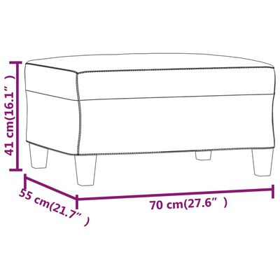 vidaXL Reposapiés de cuero sintético gris 70x55x41 cm