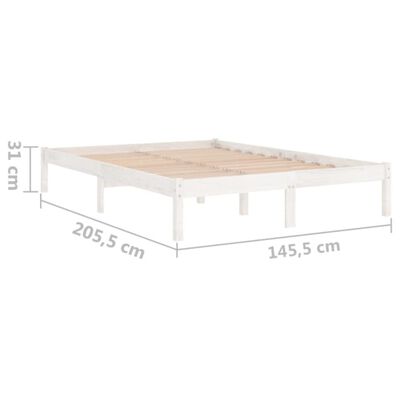 vidaXL Estructura de cama madera maciza de pino blanco 140x200 cm