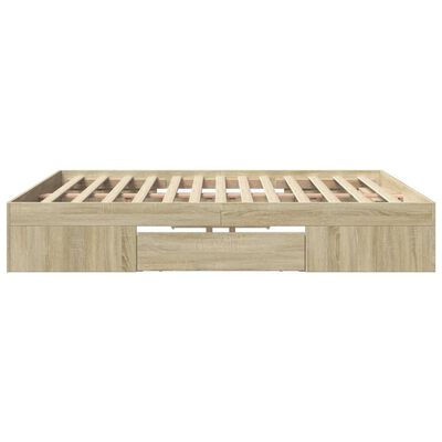 vidaXL Estructura de cama madera de ingeniería roble Sonoma 180x200 cm