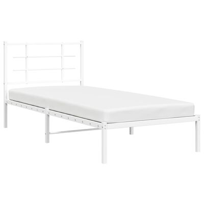 vidaXL Estructura cama sin colchón con cabecero metal blanco 90x190 cm