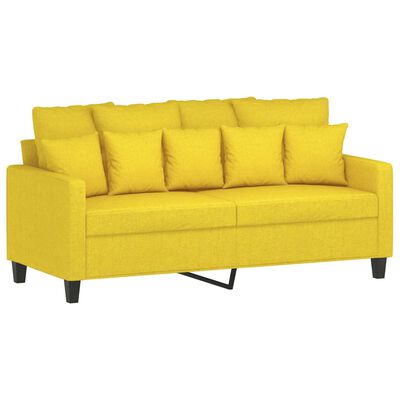 vidaXL Juego de sofás con cojines 2 piezas tela amarillo claro