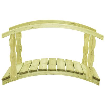 vidaXL Puente para jardín con barandilla madera pino 170x74x105cm