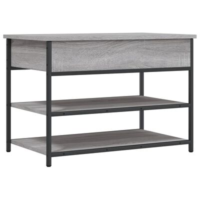 vidaXL Banco zapatero madera de ingeniería gris Sonoma 70x42,5x50 cm