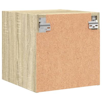 vidaXL Mesitas noche con puertas vidrio 2 uds roble Sonoma 35x37x35 cm