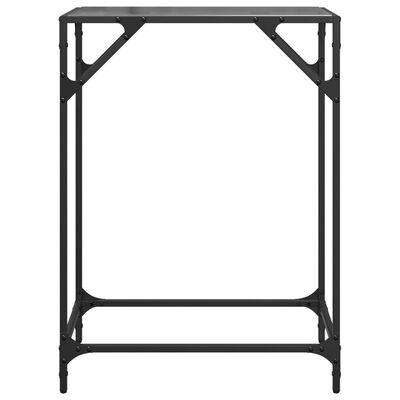 vidaXL Mesa consola con superficie de vidrio negro acero 60x35x81 cm