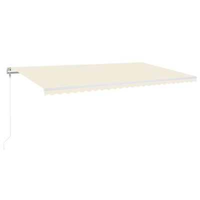 vidaXL Toldo automático con LED sensor de viento crema 600x350 cm