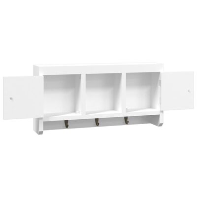 vidaXL Armario para llaves blanco contrachapada y acero 40x8,5x20 cm