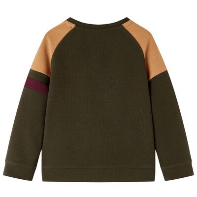 Sudadera infantil caqui oscuro y camel 104