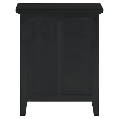 vidaXL Mesita de noche madera maciza de caoba negro 60x30x75 cm