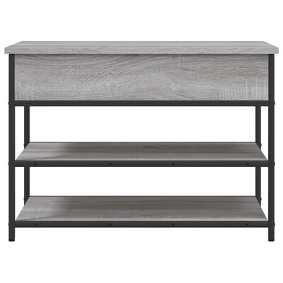 vidaXL Banco zapatero madera de ingeniería gris Sonoma 70x42,5x50 cm