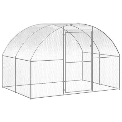 vidaXL Gallinero de exterior de acero galvanizado 3x24x2 m