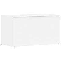 vidaXL Baúl de almacenamiento madera contrachapada blanco 84x42x46 cm