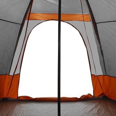 vidaXL Tienda de campaña familiar tipi 6 personas impermeable gris