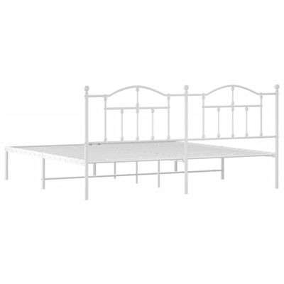 vidaXL Estructura cama sin colchón con cabecero metal blanco 200x200cm