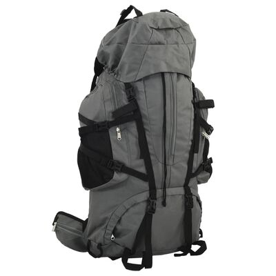 vidaXL Mochila de senderismo tela oxford gris 60 l