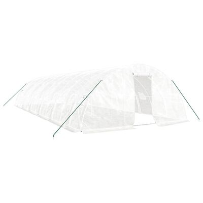 vidaXL Invernadero con estructura de acero blanco 60 m² 12x5x2,3 m