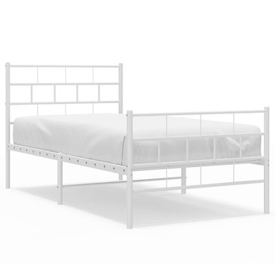 vidaXL Estructura cama sin colchón con estribo metal blanco 75x190 cm