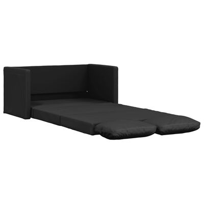 vidaXL Sofá cama de suelo 2 en 1 cuero sintético negro 112x174x55 cm