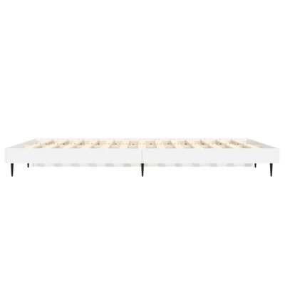 vidaXL Estructura de cama madera de ingeniería blanco brillo 120x190cm