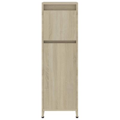 vidaXL Juego de muebles de baño 4 pzas madera ingeniería roble Sonoma