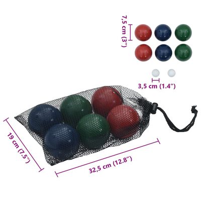 vidaXL Juego de petanca con bolsa de transporte 8 pzas madera de pino