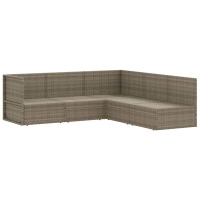 vidaXL Set de muebles de jardín 5 pzas y cojines ratán sintético gris