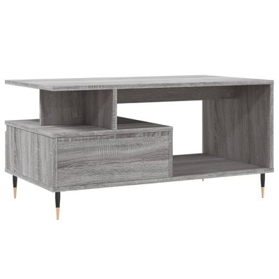 vidaXL Mesa de centro madera contrachapada gris Sonoma 90x49x45 cm