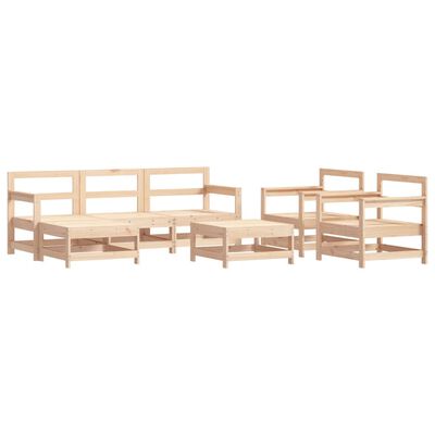 vidaXL Juego de muebles de jardín 7 piezas madera maciza de pino