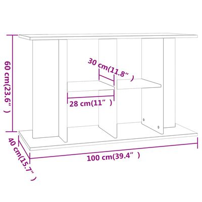 vidaXL Soporte para acuario madera de ingeniería negro 100x40x60 cm