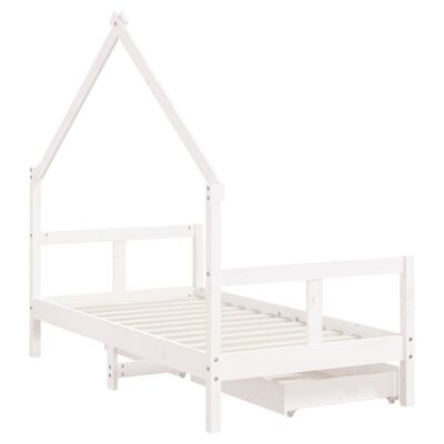 vidaXL Estructura cama infantil y cajones madera pino blanco 80x160 cm