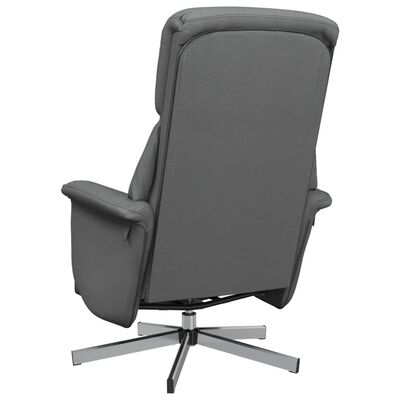 vidaXL Sillón reclinable con reposapiés tela gris oscuro