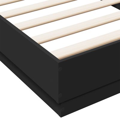 vidaXL Estructura de cama madera de ingeniería negra 100x200 cm