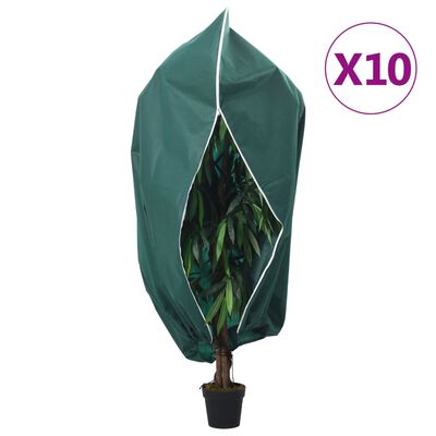 vidaXL Cubiertas para plantas con cremallera 10 uds 70 g/m² 1,2x1,8 m