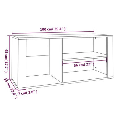 vidaXL Mueble zapatero madera contrachapada blanco brillo 100x35x45 cm