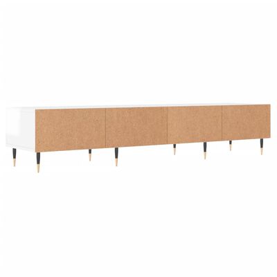 vidaXL Mueble de TV madera de ingeniería blanco brillo 150x36x30 cm